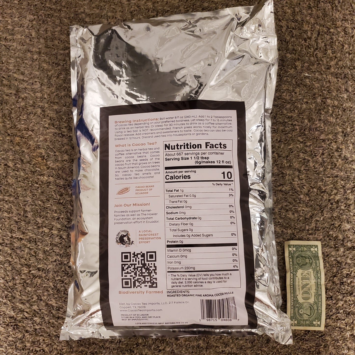 Cacao Tea 8.8 lbs/4 kg bag